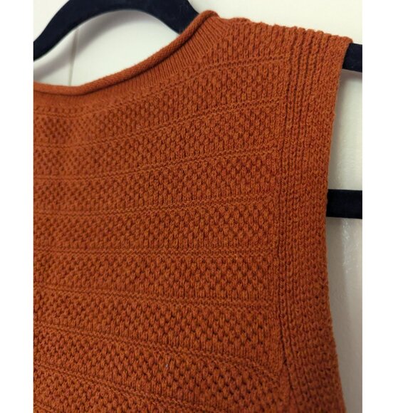 🧡 Madewell "Norris" Burnt Orange Sleeveless Tank Cotton Crewneck Sweater | XL - Picture 10 of 10